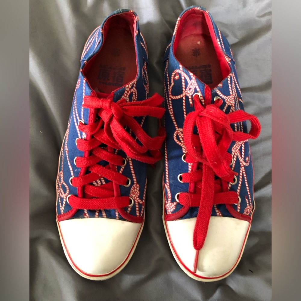 Gwen Stefani HARAJUKU LOVERS Shoes Womens Sz 9 Nautical theme R/W/B 2005 NEW vtg